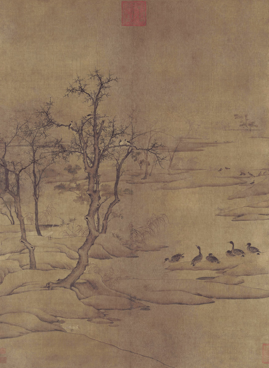 Geese Descending on a Cold Shore