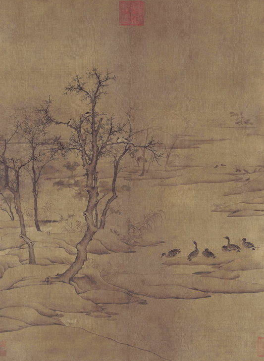 Geese Descending on a Cold Shore
